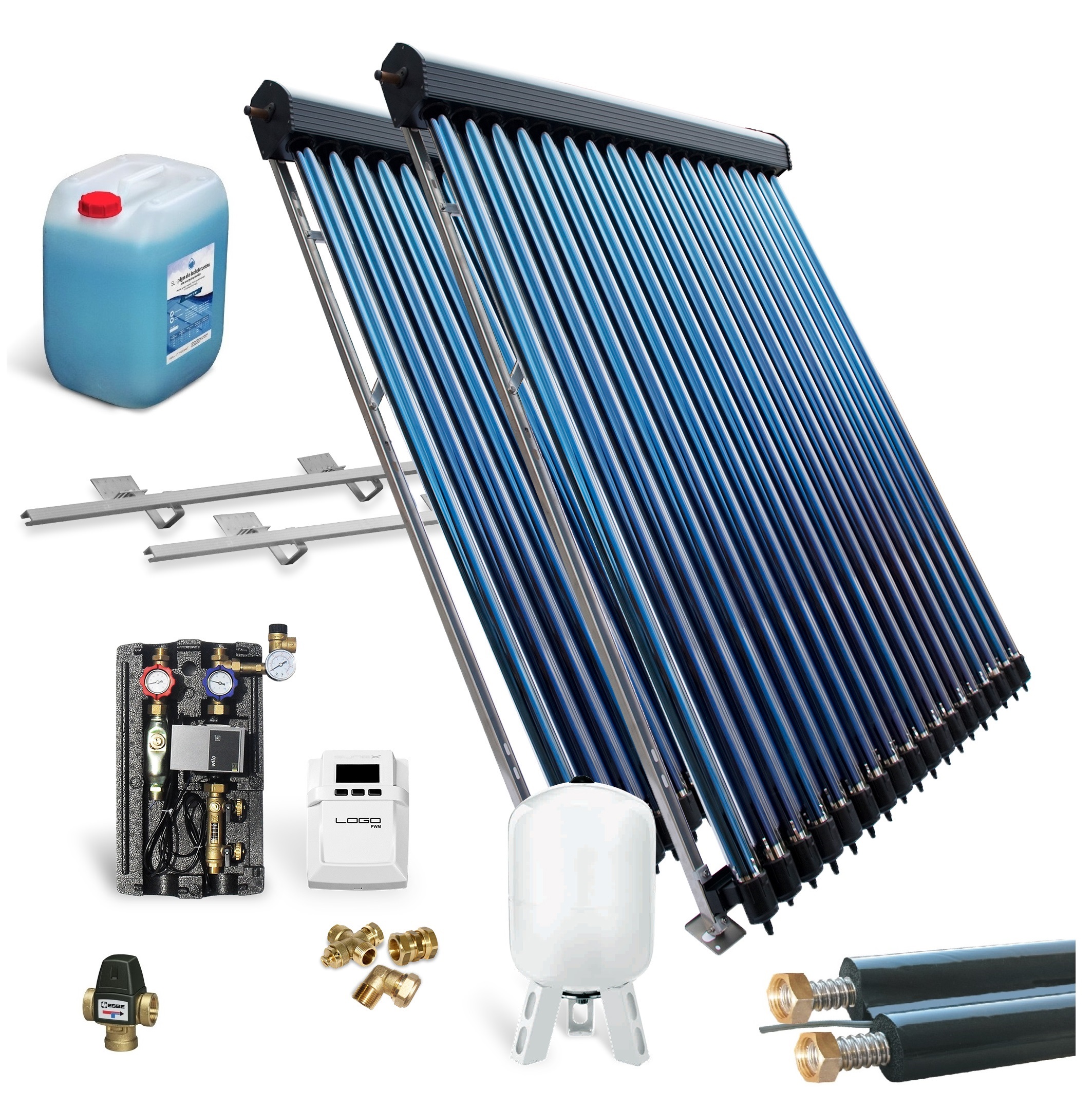 Solarpaket HP22/30 3,61- 19,56m² komplett, Solarthermie, Röhrenkollektor ohne Speicher 