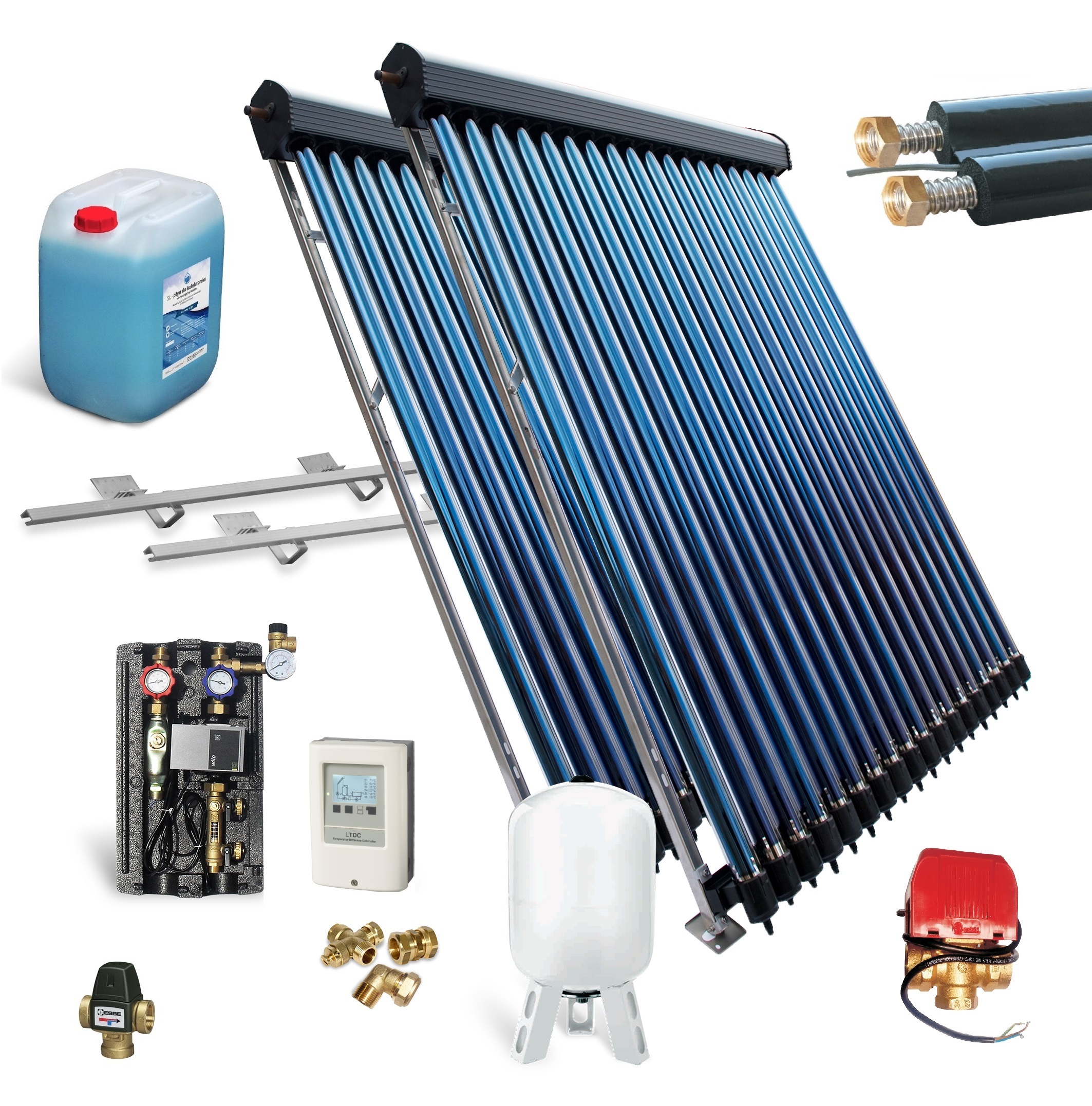 Solarpaket HU HP22/30 7,22- 29,34m² komplett, Solarthermie, Röhrenkollektor ohne Speicher