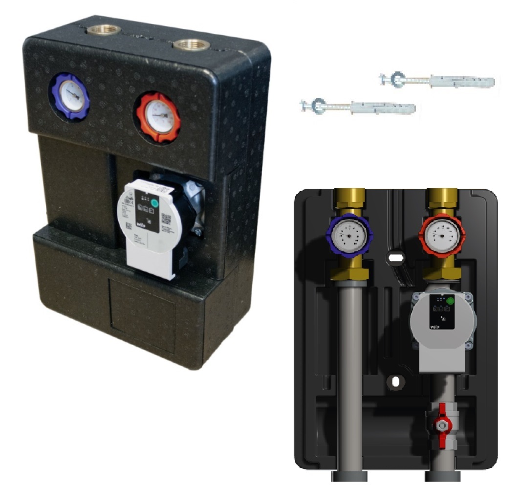 Pumpengruppe GPO ungemischt DN20/ DN25 mit Wilo Pumpe inkl. Isolierung
