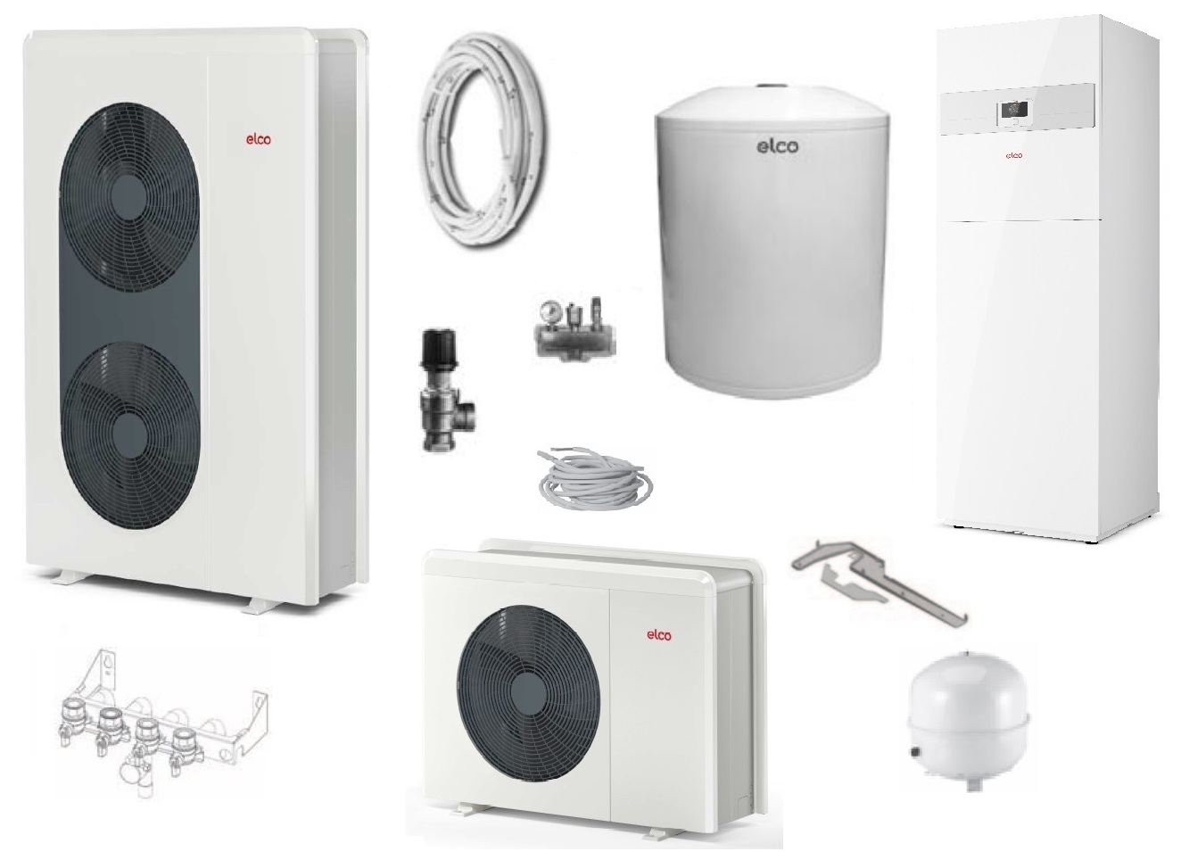 Elco Wärmepumpenpaket Split.2 4-15 kW mit Inneneinheit Luft/ Wasser Wärmepumpe, R32, inkl. Speicher